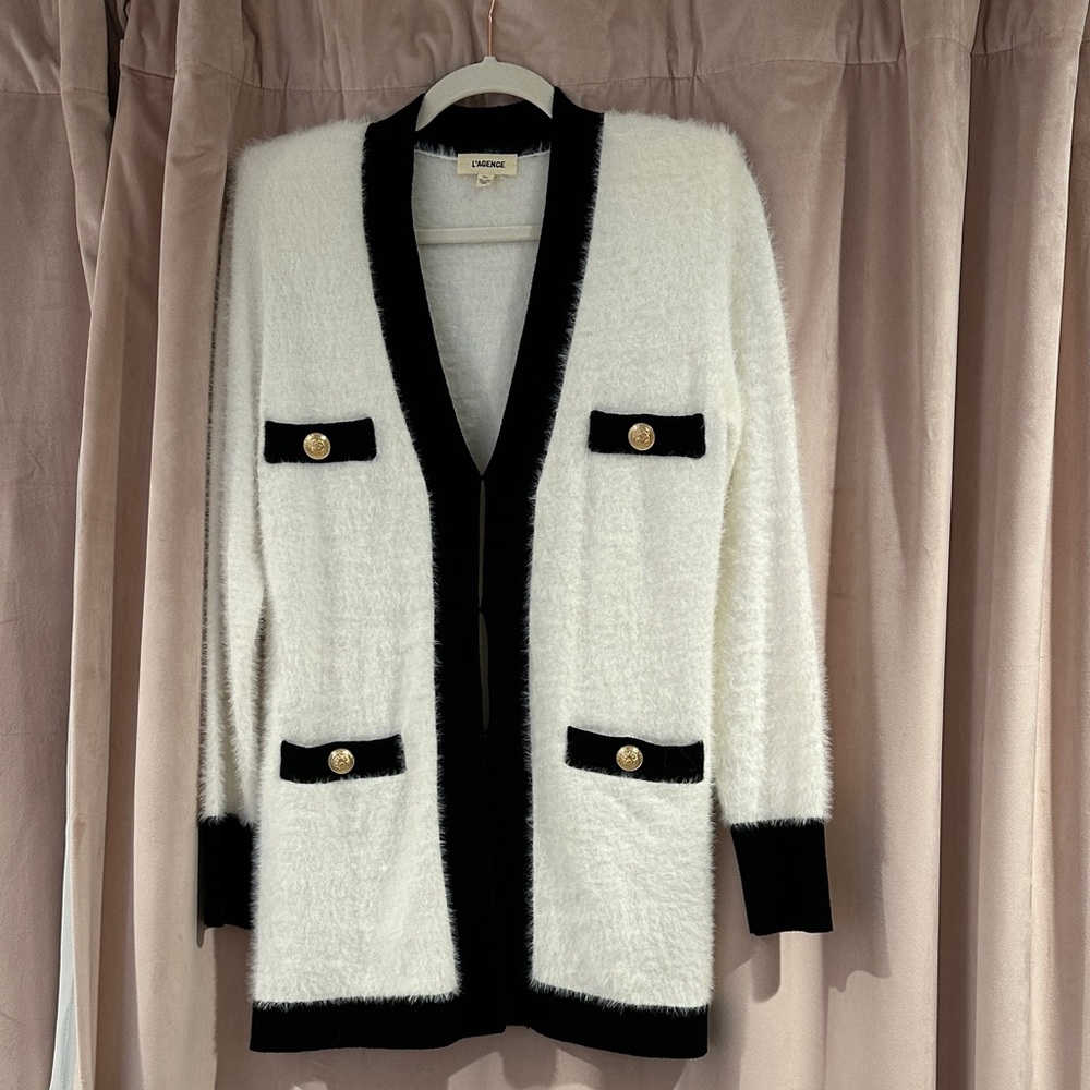 L’Agence Black and White Women's Cardigan